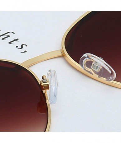 Rectangular Retro Cat Eye Fashion Metal Frame Tinted Lenses Women Sunglasses UV400 - Brown - CU18NNI9IQI $8.63