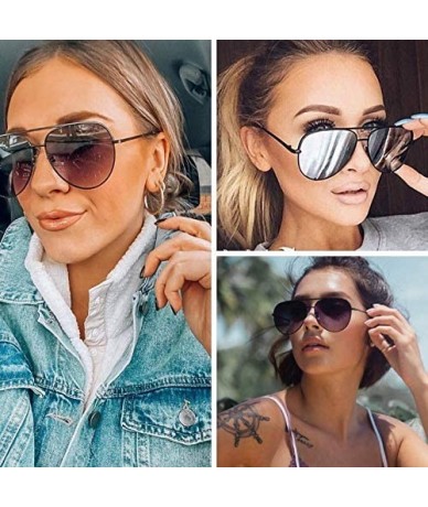 Round Oversized Flat Lens Fashion Designer Inspired Aviator Sunglasses - Black Frame / Mirror Purple - CV184XM7QOI $18.21