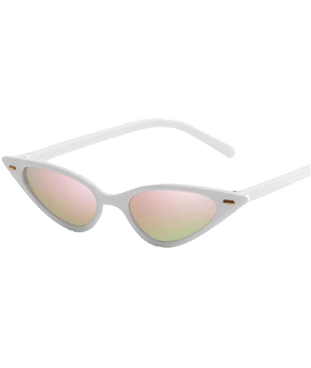 Retro Cat Eye Sunglasses - In Pink, White, Leopard, and Black