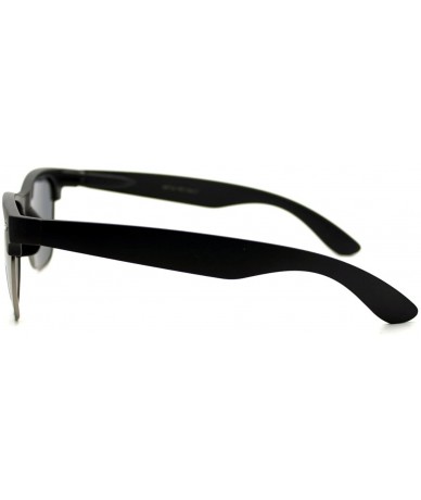 Square Polarized Lens Unisex Designer Fashion Short Half Rim UV Block - Matte Black - C0124LVH76F $10.82