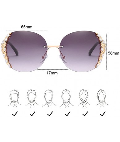 Rimless Special Womens Oversized Sunglasses Ladies Rimless for Driving Traveling - Green - CF18DM4WK8O $13.61