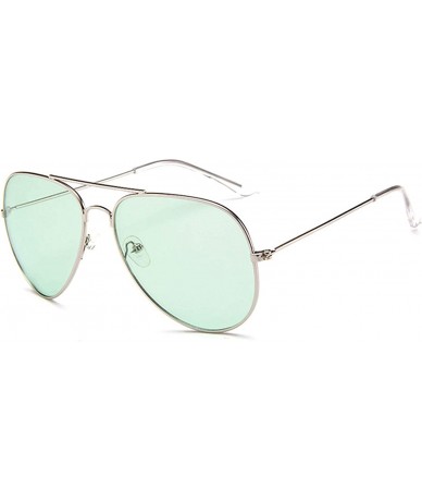 Round Clear Pink Sunglasses Women Men Ocean Blue Transparent Sun Glasses Candy Color Eyewear Pilot Lens Green - CP198AHO6Z7 $...