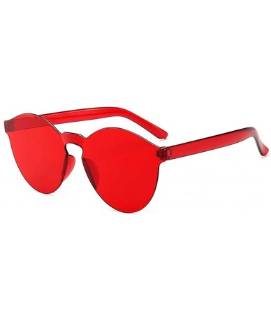 Round Unisex Fashion Candy Colors Round Outdoor Sunglasses Sunglasses - Red - CO199KSMH66 $15.85