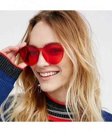 Round Unisex Fashion Candy Colors Round Outdoor Sunglasses Sunglasses - Red - CO199KSMH66 $15.85