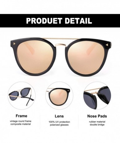 Round Cat Eye Sunglasses for Women Fashion-Vintage Retro Stylish Polarized Eyewear 100% UV Protection - 304-golden - CY18XKA9...