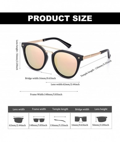 Round Cat Eye Sunglasses for Women Fashion-Vintage Retro Stylish Polarized Eyewear 100% UV Protection - 304-golden - CY18XKA9...