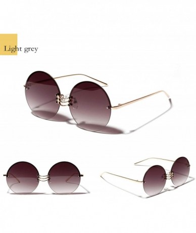 Round 2020 Retro Round Metal BorderlHip Hop Clear Color Lens Festival Fashion Gradient Sunglasses - As Picture Show - CJ197Y7...