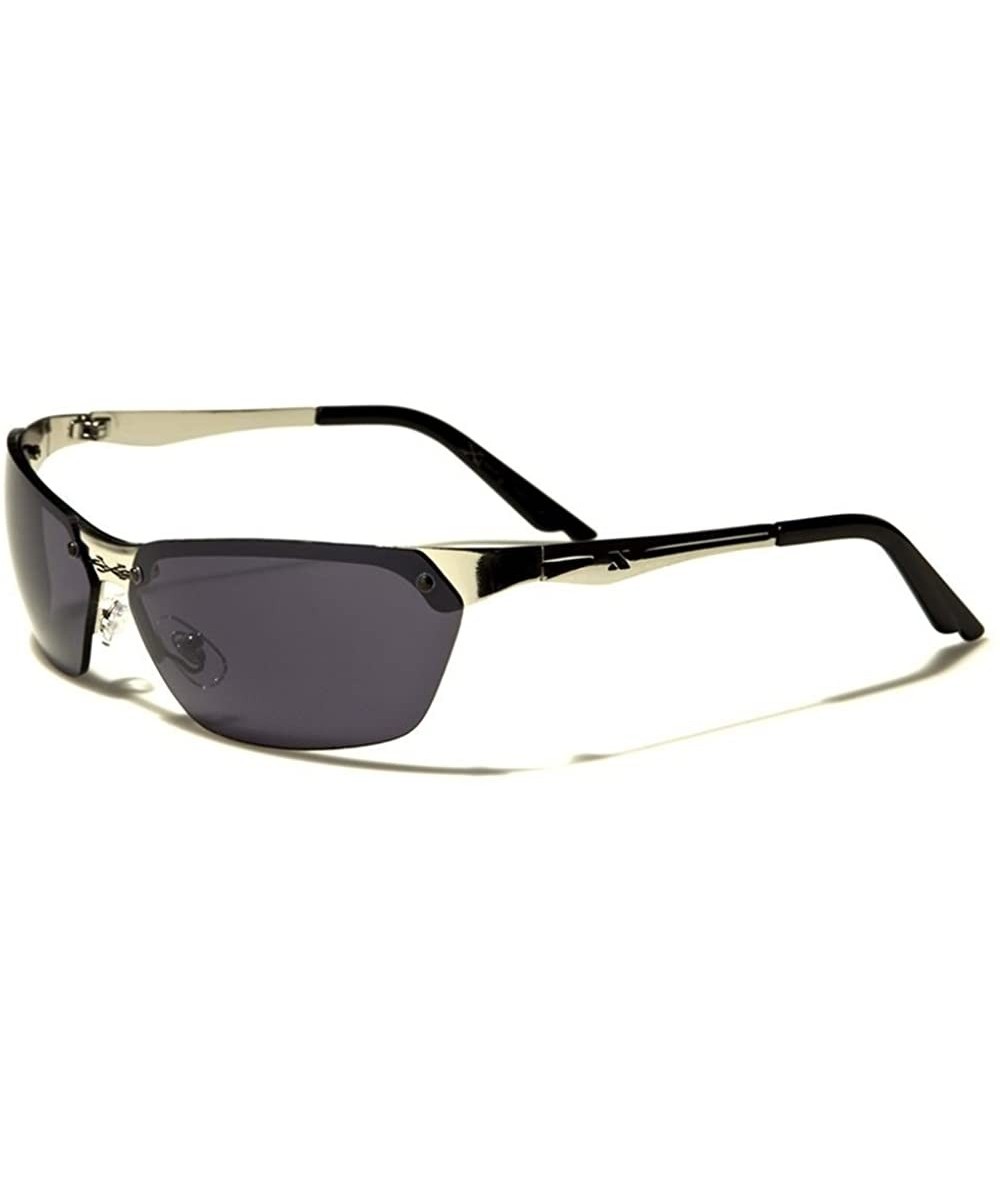 Wrap Modern Upscale Designer Stylish Elegant Hot Gunmetal Rectangle Sporty Sunglasses - Silver - CP189AO7MEZ $11.43