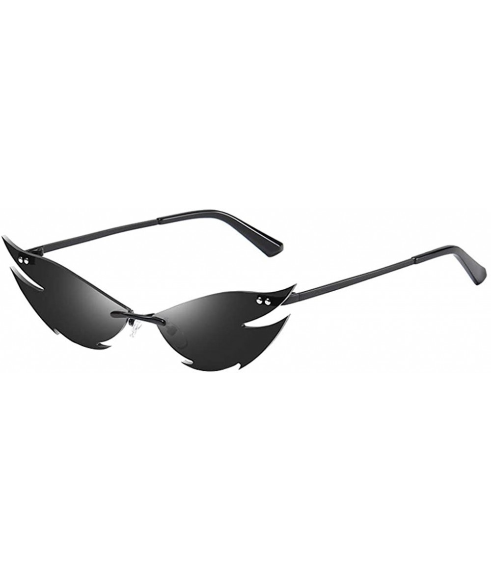 Aviator Sunglasses Polarized Protection Frameless Colorful - Black C - CX1983QECAE $10.62