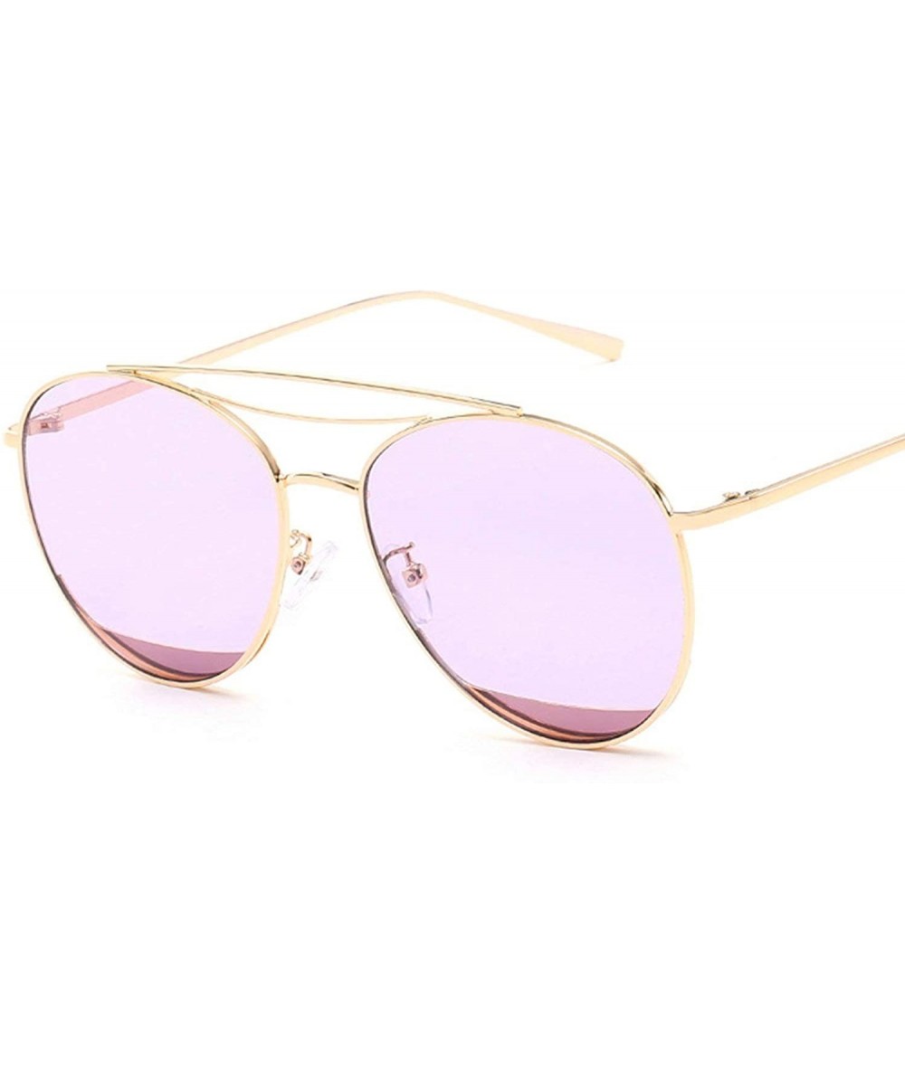 Sport Classic style Irregular Circle Sunglasses for Men and Women Metal PC UV400 Sunglasses - Light Purple - C318SZTGGUM $17.61