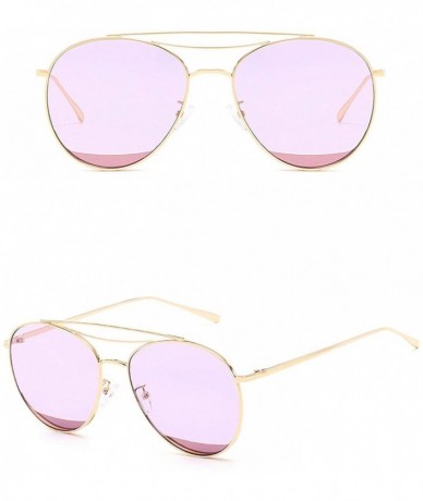 Sport Classic style Irregular Circle Sunglasses for Men and Women Metal PC UV400 Sunglasses - Light Purple - C318SZTGGUM $17.61