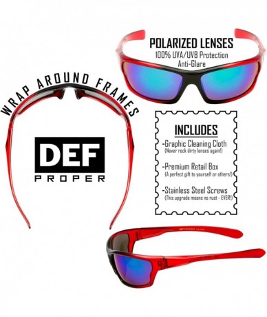 Sport Polarized Wrap Around Sports Sunglasses - Red - Mystic Mirror - CU18CSW0XQ4 $11.81