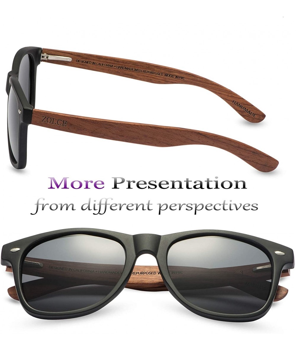 Real zebra wood sunglasses polarized handmade bamboo mens sunglass