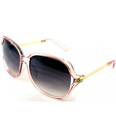 Aviator Vintage Thick Oversized Plastic Frame Womens Sunglasses UV 400 - Pink W Cz & Gold - CG18RQLL4XE $12.19