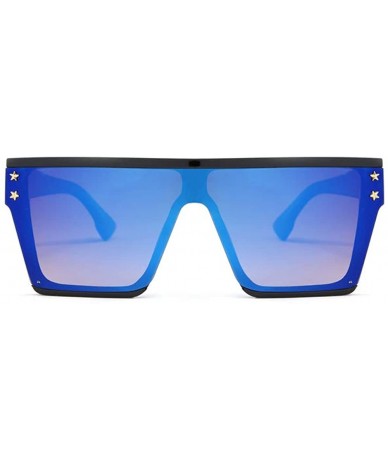 Aviator New Fashion Trend Street Photo Sunglasses Pentagram Decoration for Men and Women UV400 2078 - Blue - CK18AI3S4MX $10.46