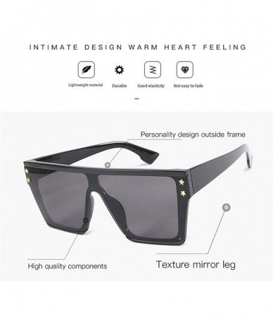 Aviator New Fashion Trend Street Photo Sunglasses Pentagram Decoration for Men and Women UV400 2078 - Blue - CK18AI3S4MX $10.46