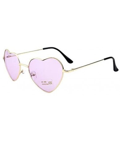 Goggle Ladies Heart Shaped Sunglasses Metal Women Designer Fashion Rimless Lenses Sun Glasses - C13 - CE18Y6I4Y4W $19.67