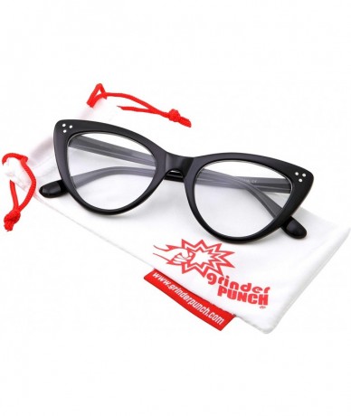 Oversized Womens Cateye Retro Clear Lens Glasses - Retro Nerd Vintage - Black - CE18I57AIEN $9.88