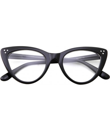 Oversized Womens Cateye Retro Clear Lens Glasses - Retro Nerd Vintage - Black - CE18I57AIEN $9.88