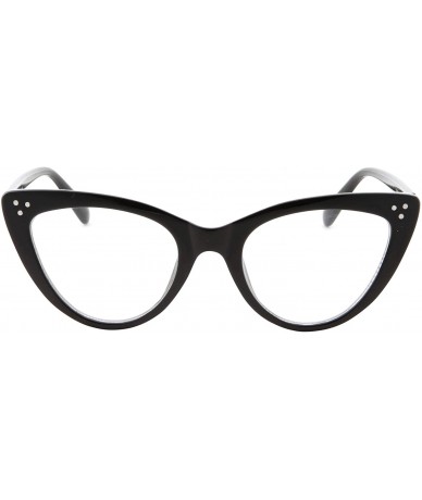 Oversized Womens Cateye Retro Clear Lens Glasses - Retro Nerd Vintage - Black - CE18I57AIEN $9.88