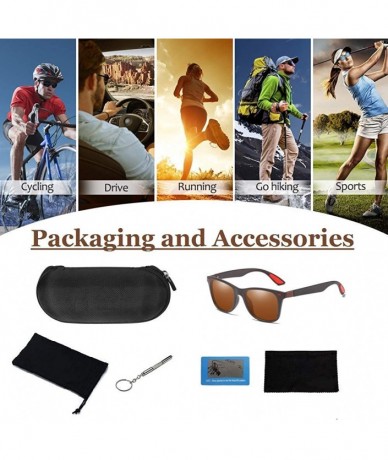 Sport Polarized Sunglasses Vintage Sun Glasses For Men Women - 100% UV Blocking - 04.tea Tea - CU18YQ9CCGL $9.68