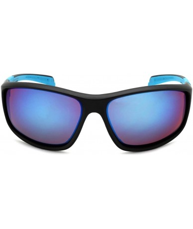 Sport Sports Sunglasses with Color Mirrored Lens 570063/REV - Matte Black/Blue - CF125YE085Z $8.15