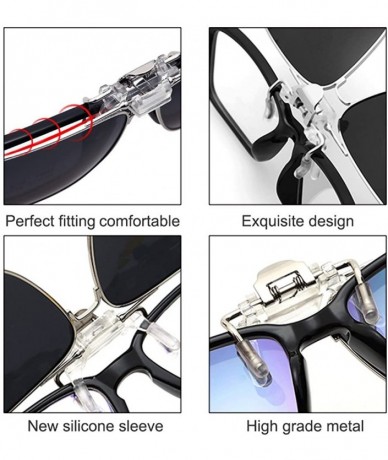 Round Polarized Clip-on Sunglasses with Flip Up Function Suitable Driving Sports - Black - C518E0KSW8X $13.06