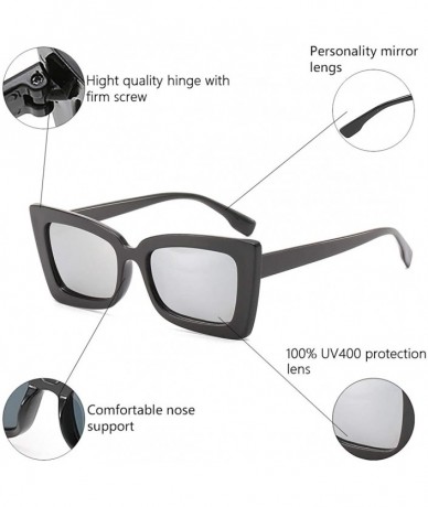 Square Square Sunglasses Small Vintage Candy Color Tinted Lens Shades UV400 Sun Glasses - Black&silver - CL18NW4746Y $8.29