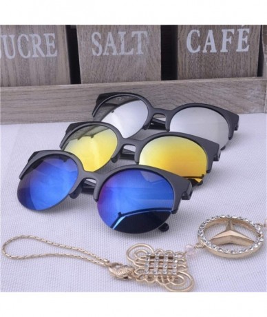 Round 2020 Retro Designer Super Round Circle Glasses Cat Eye Women's Sunglasses Glasses Goggles (Color Tea) - Tea - CH199EKK6...