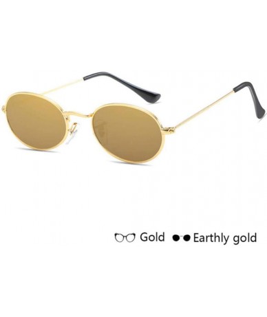 Oval Women Oval Sunglasses Luxury Metal Sun Glasses Eyeglass Frames Casual UV400 Eyewear (D) - D - CK19620OSKT $7.08