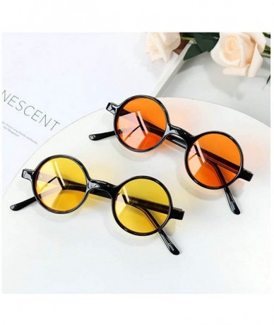 Round glasses Fashion Shades Sunglasses - Orange - CA192QAK5HR $13.00