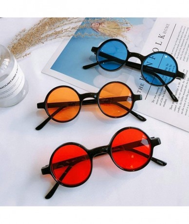 Round glasses Fashion Shades Sunglasses - Orange - CA192QAK5HR $13.00