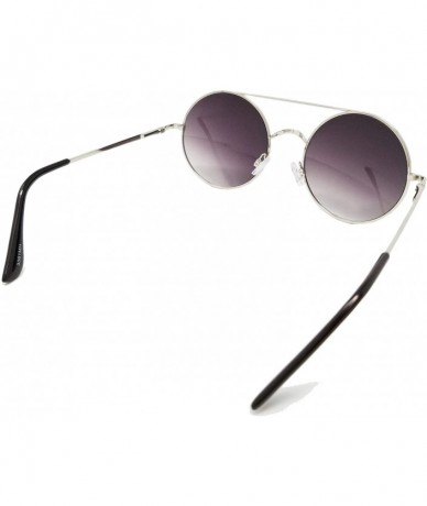 Round Vintage Retro Round Circle frame Crossbar Sunglasses IL1016 - Silver/ Grey - CK18LEH07Y6 $14.36