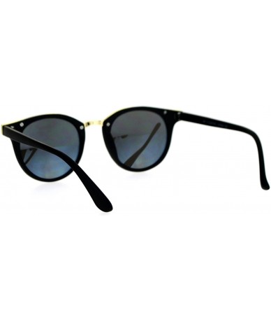 Round Vintage Retro Unisex Fashion Sunglasses Round Horn Rim Double Frame - Matte Black (Silver Mirror) - CI187C725QC $10.48