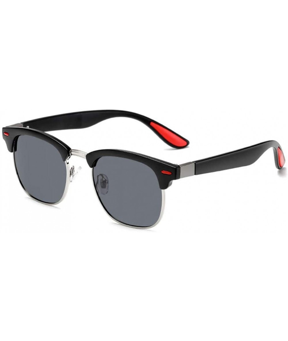 Goggle Men Polarized Sunglasses Half Frame Driving Sun Glasses for Men Women Retro Shades - 1 - C2194OKOX6T $29.03