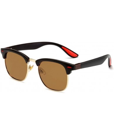 Goggle Men Polarized Sunglasses Half Frame Driving Sun Glasses for Men Women Retro Shades - 1 - C2194OKOX6T $29.03