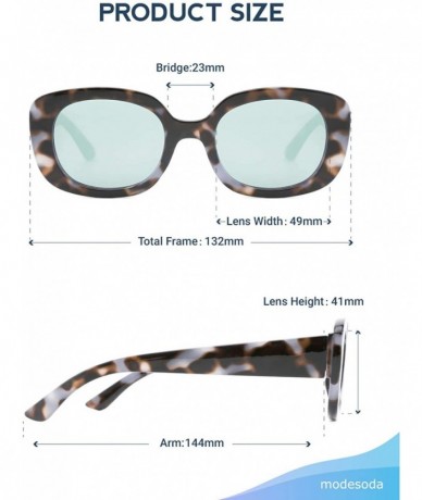 Sport New Vintage Square Frame Sunglasses for Men and Women UV400 Protection - Grey Tortoise (Gray Blue Lenses) - CF195R3YS5O...