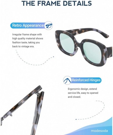 Sport New Vintage Square Frame Sunglasses for Men and Women UV400 Protection - Grey Tortoise (Gray Blue Lenses) - CF195R3YS5O...