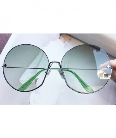 Square Luxury Vintage Round Sunglasses Women Fashion Half Frame Tinted Lens Oversized Sun Glasses FeLady Big Shades - C8199CR...