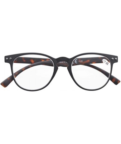 Round Retro Round Reading Glasses Women - Black Frame/Tortoise Arm - CW18K7O58N8 $9.55