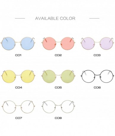 Round Designer Women Round Sunglasses Fashion Vintage Metal Frame Ocean Sun Glasses Shade Oval Female Eyewear - CP197Y76HCD $...