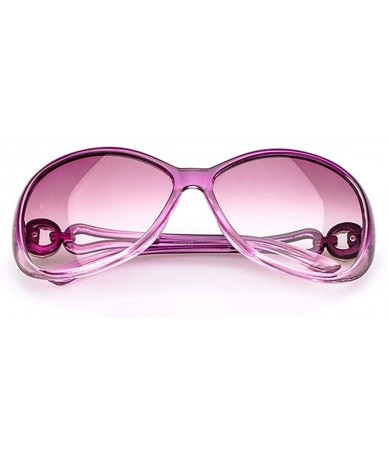 Oval Women Fashion Oval Shape UV400 Framed Sunglasses Sunglasses - Light Purple - CT195QD362Z $18.71