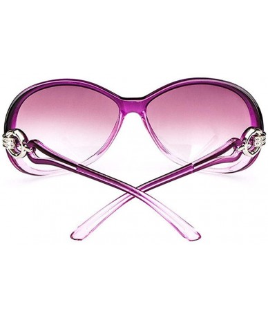 Oval Women Fashion Oval Shape UV400 Framed Sunglasses Sunglasses - Light Purple - CT195QD362Z $18.71