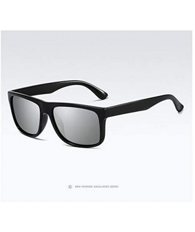 Square Fashion Classic Polarized Sunglasses Men Vintage Design Square Women Shades - Silver - C0197CSDXWT $9.43