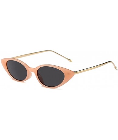 Oval Cateye Metal Frame Lady Sunglass - Orange Pink/Grey - CR18DWMRO8I $11.50