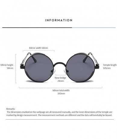 Square Steampunk Sunglasses - Retro Women Mens Round Punk Glasses UV400 - Gold Frame Grey Lens - CM190EA7LRD $10.09