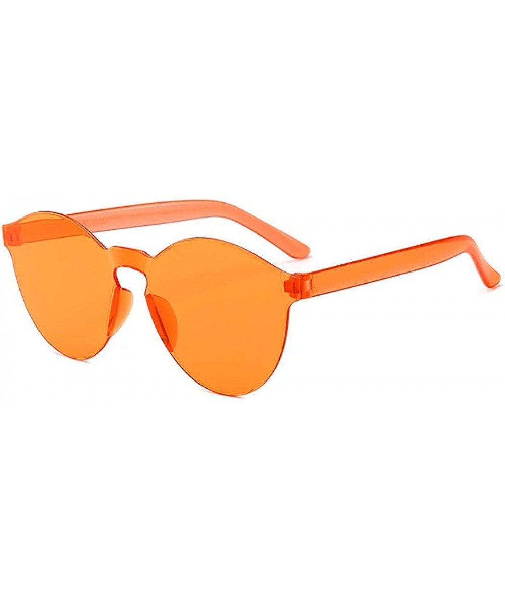 Round Unisex Fashion Candy Colors Round Outdoor Sunglasses Sunglasses - Light Orange - CJ190L3EOMI $17.36