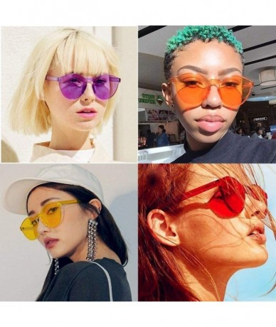 Round Unisex Fashion Candy Colors Round Outdoor Sunglasses Sunglasses - Light Orange - CJ190L3EOMI $17.36