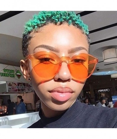 Round Unisex Fashion Candy Colors Round Outdoor Sunglasses Sunglasses - Light Orange - CJ190L3EOMI $17.36