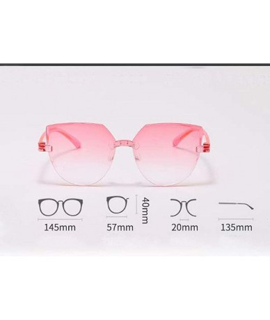 Sport Frameless Multilateral Shaped Sunglasses One Piece Jelly Candy Colorful Unisex - B - CC190MAG8NG $11.27